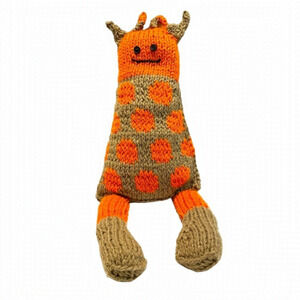 Hand Knitted Artisanal  Monster Stuffy 🧡